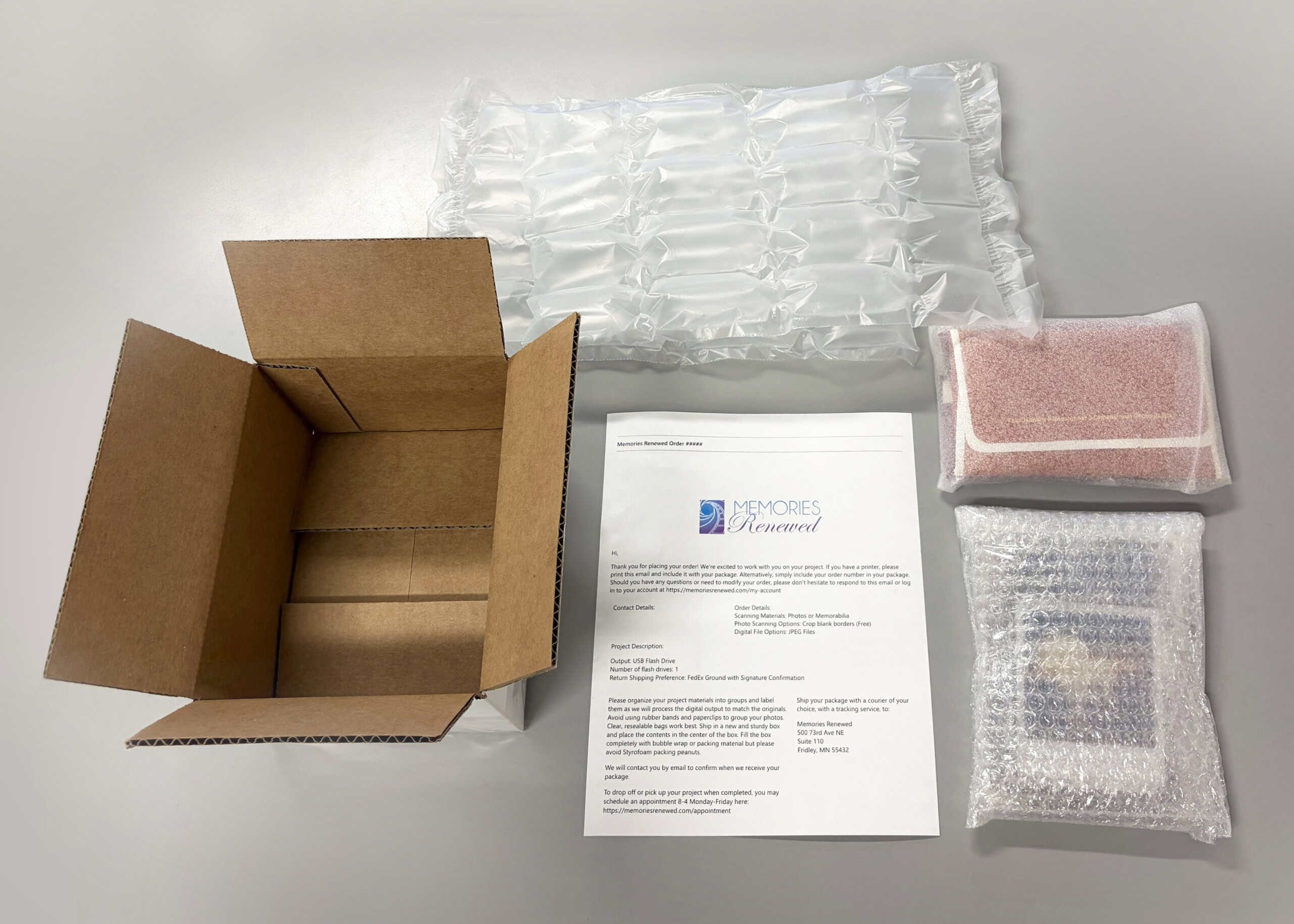 Preparing for Photo Scanning Shipping Materials for Photo Scanning